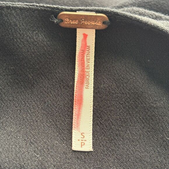 Free People Wrap Mini Dress Time On My Side Preppy Black Floral Print Small L160 - Picture 10 of 12